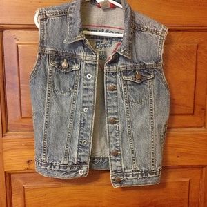 Denim jean jacket vest